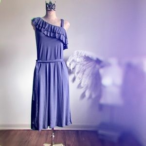 Purple asymmetrical dress, super soft tee, NWT 🆕